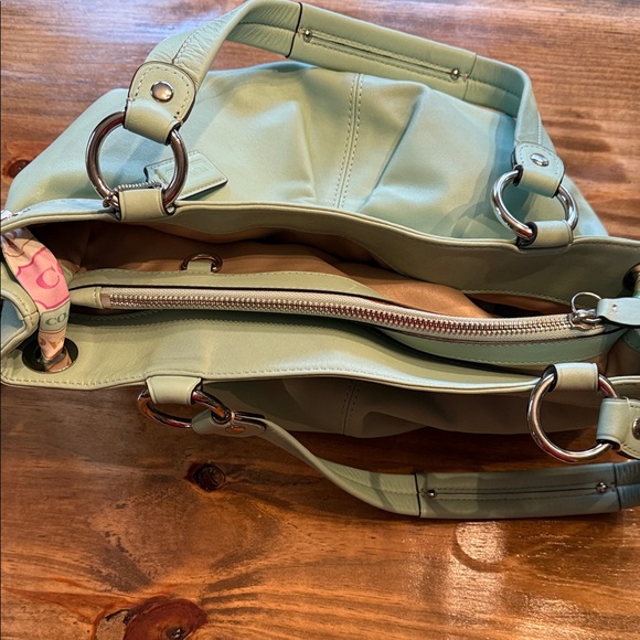 Coach Mint Green Leather Shoulder Bag